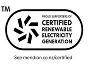 Meridian Energy Certified Renewable Energy Logo